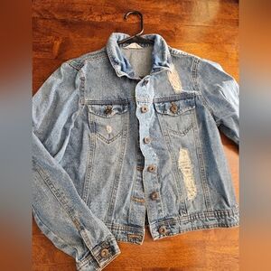 Highway Jeans Light Blue Distressed Denim Jacket